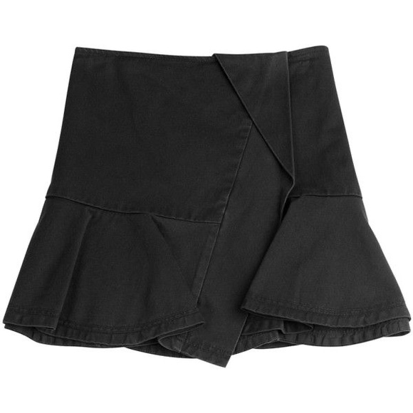 Asymmetrical denim skirt